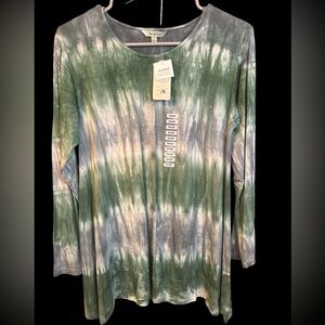NWT Yak & Yeti tie-dye long sleeve tunic T-shirt